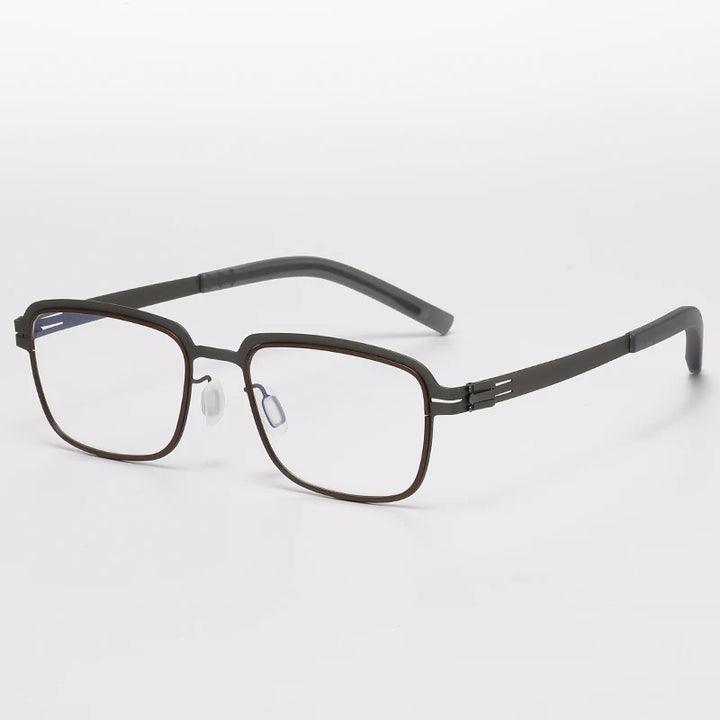 Bobbie Unisex Full Rim Square Screwless Steel Acetate Eyeglasses 165038