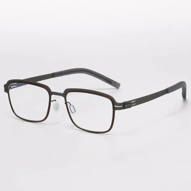 Bobbie 501638 Full Rim Unisex Square Stainless Steel Frames FuzWeb