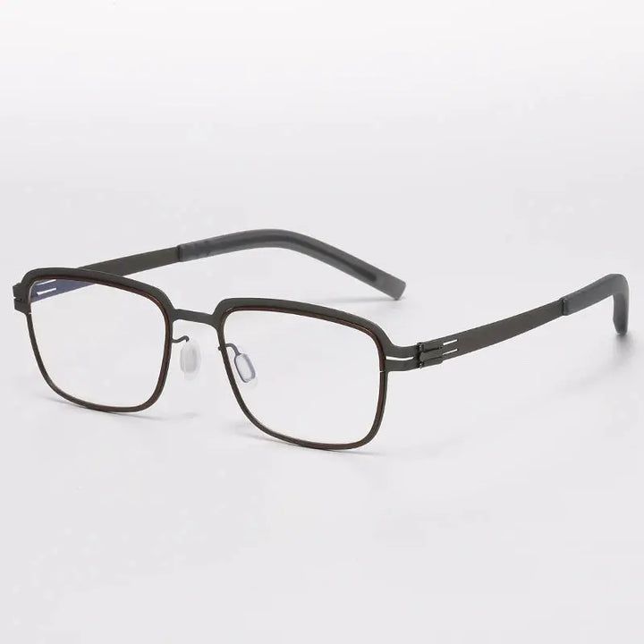 Bobbie 501638 Full Rim Unisex Square Stainless Steel Frames FuzWeb