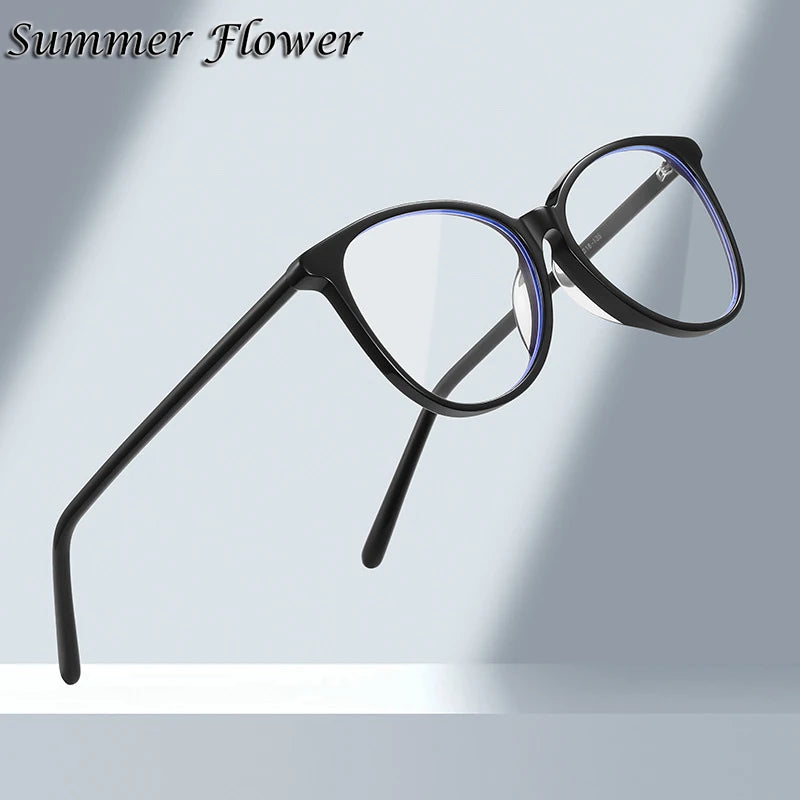 Summer Flower Women's Full Rim Oval Square Acetate Eyeglasses 82135 Full Rim Summer Flower