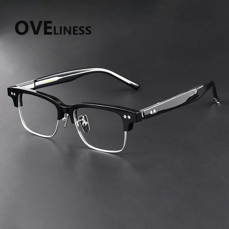 Oveliness Women's Full Rim Square Titanium Acetate Eyeglasses 369493