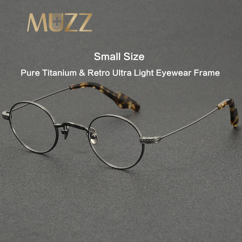 Muzz 684R men's small round titanium prescription eyeglasses