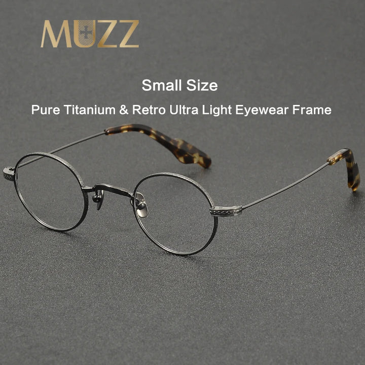Muzz 684R men's small round titanium prescription eyeglasses