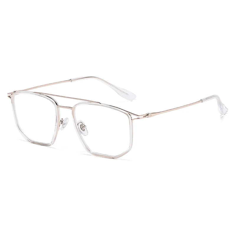 Momoja Unisex Full Rim Square Double Bridge Tr 90 Alloy Eyeglasses 41039