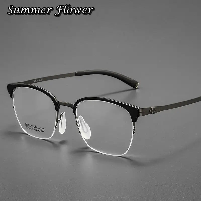 Summer Flower Women's Full Rim Round Square Steel Eyeglasses 88174
