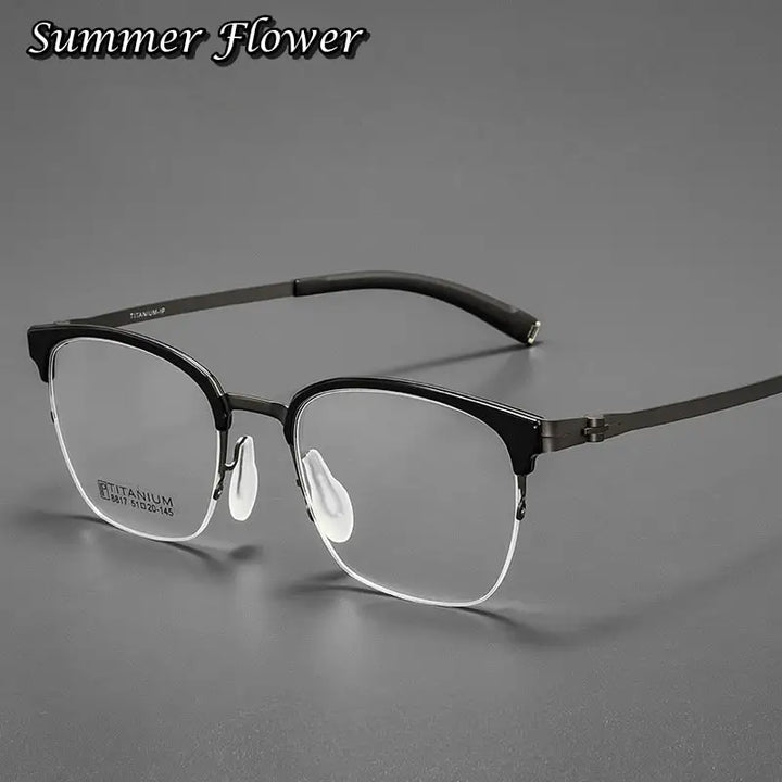 Summer Flower Women's Full Rim Round Square Steel Eyeglasses 88174