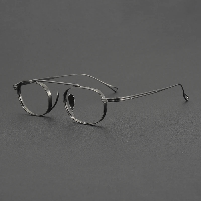 Muzz Unisex Full Rim Oval Square Titanium Eyeglasses 39504