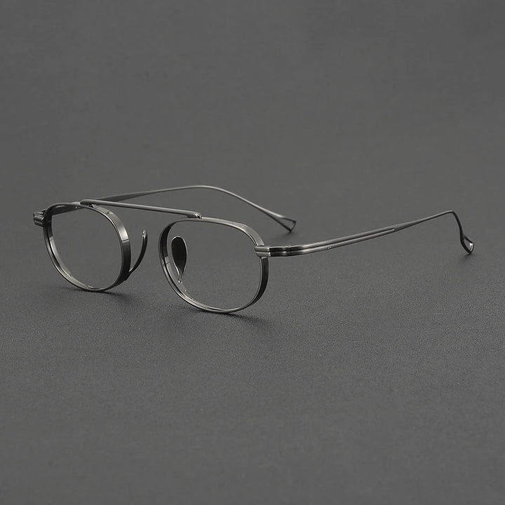 Muzz Unisex Full Rim Oval Square Titanium Eyeglasses 39504