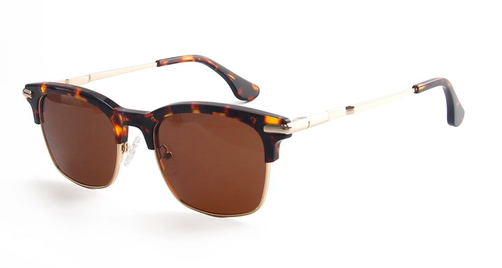 Esnbie Unisex Full Rim Square Brow Line Acetate Alloy Sunglasses 24021