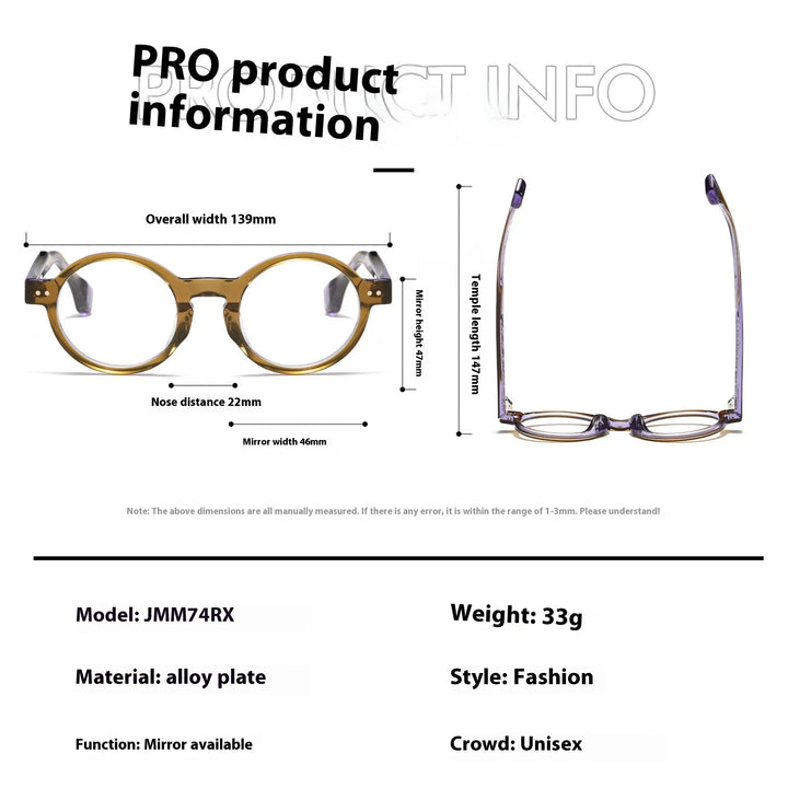 Aror Women's Full Rim Oval Round Thick Acetate Temple Eyeglasses 19574
