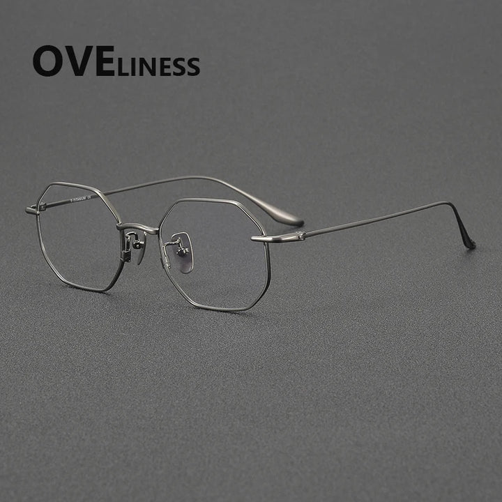 Oveliness Women's Full Rim Square Polygon Titanium Eyeglasses 62174