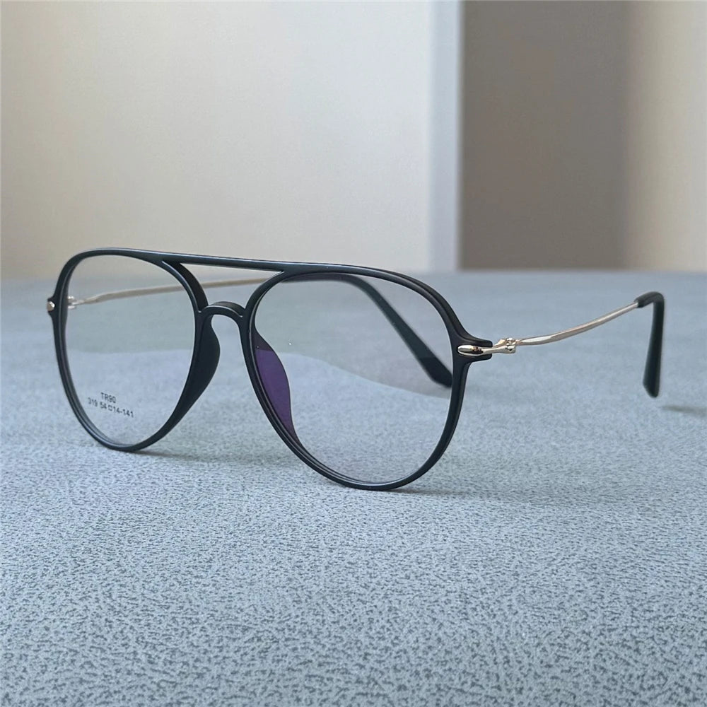 Cubojue Women's Full Rim Oval Double Bridge Alloy Reading Glasses 411454