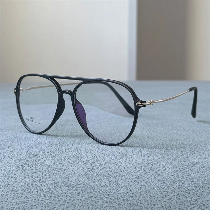 Cubojue Women's Full Rim Oval Double Bridge Alloy Reading Glasses 411454