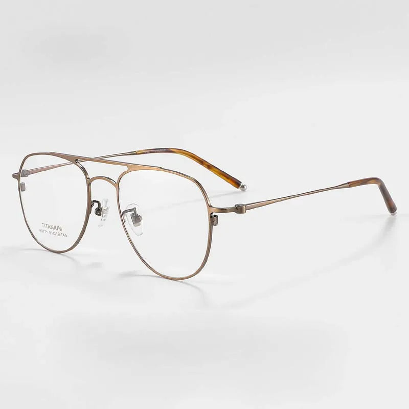 Aror Unisex Full Rim Square Double Bridge Titanium Eyeglasses 89771