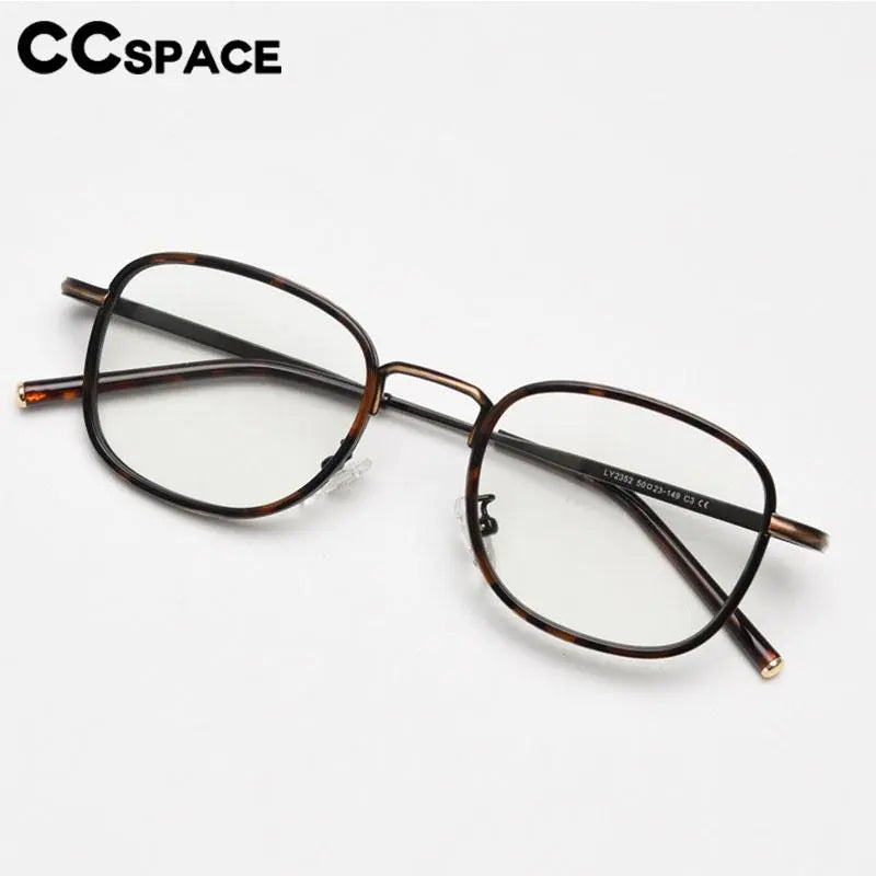 CCspace Unisex Full Rim Square Alloy Eyeglasses 56833 Full Rim CCspace   
