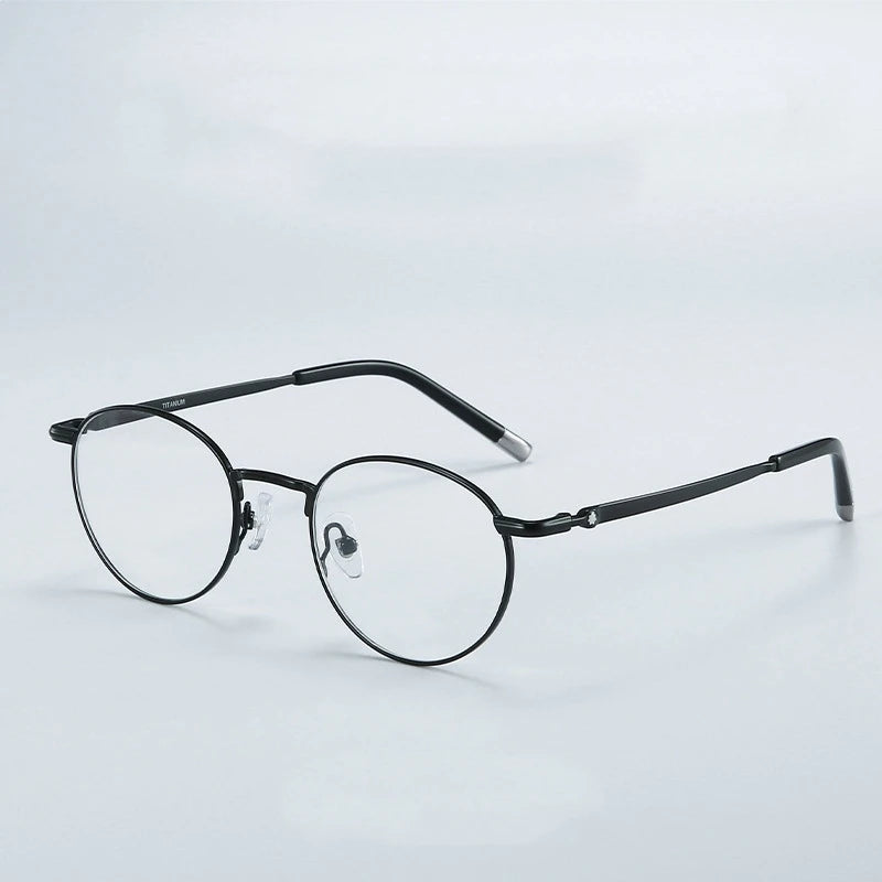 Yimaruili Women's Full Rim Round Titanium Acetate Eyeglasses 905277