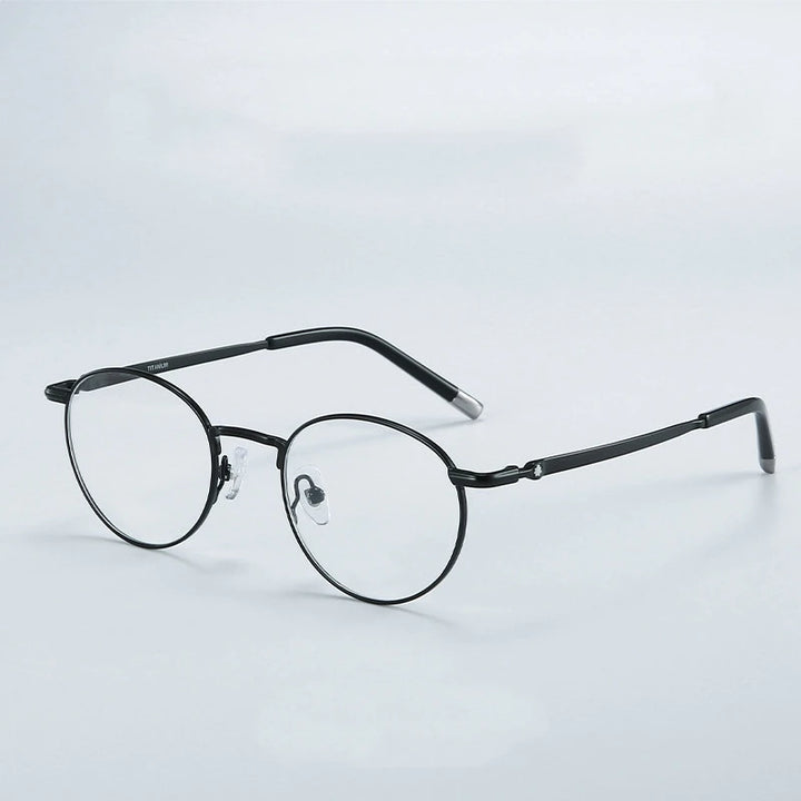 Yimaruili Women's Full Rim Round Titanium Acetate Eyeglasses 905277