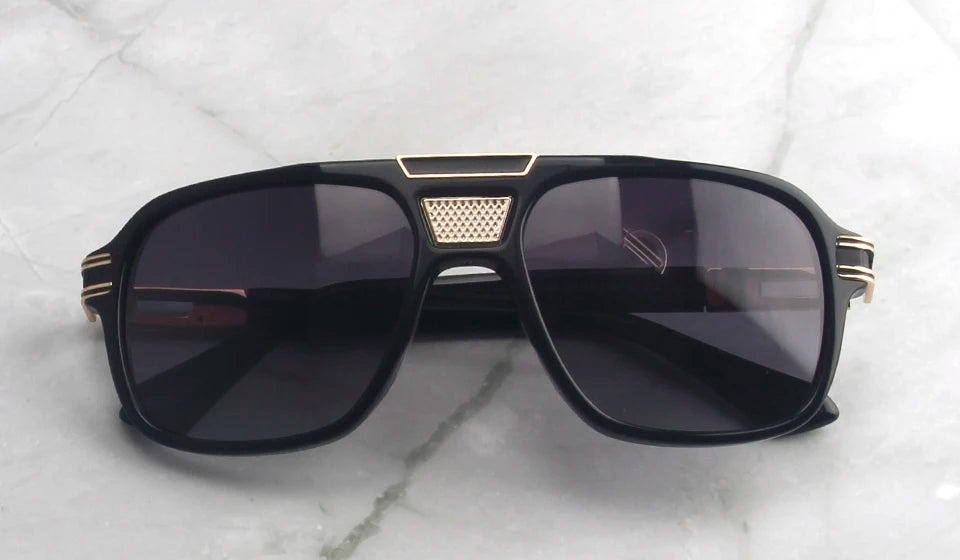 Esnbie Unisex Full Rim Square Double Bridge Acetate Sunglasses 471109
