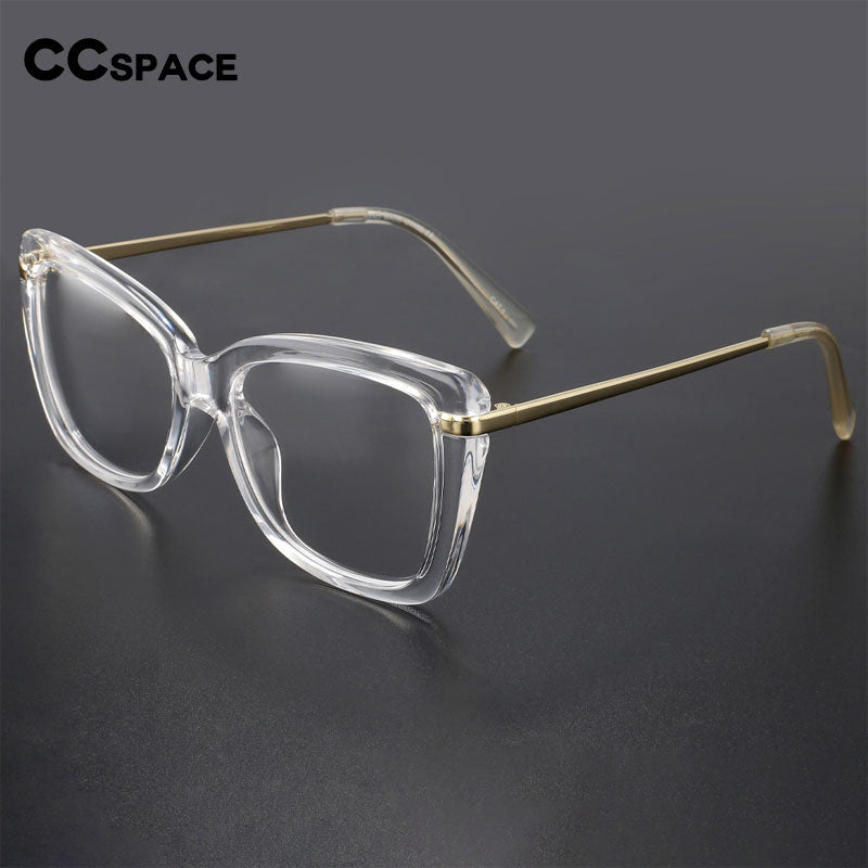 CCSpace Women's Full Rim Square Cat Eye Tr 90 Alloy Eyeglasses 45548 Full Rim CCspace   