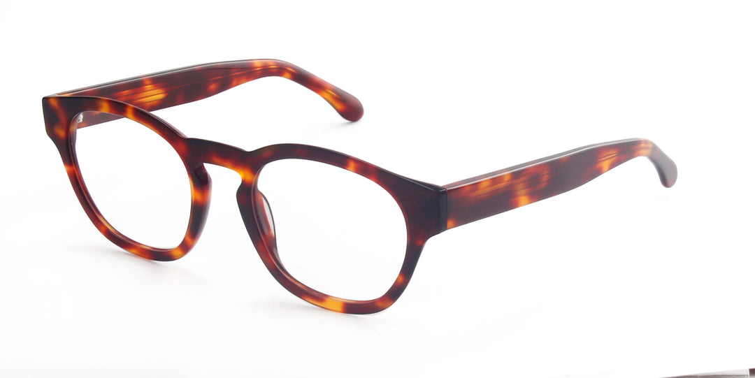 Esnbie Unisex Full Rim Round Square Acetate Eyeglasses 240611