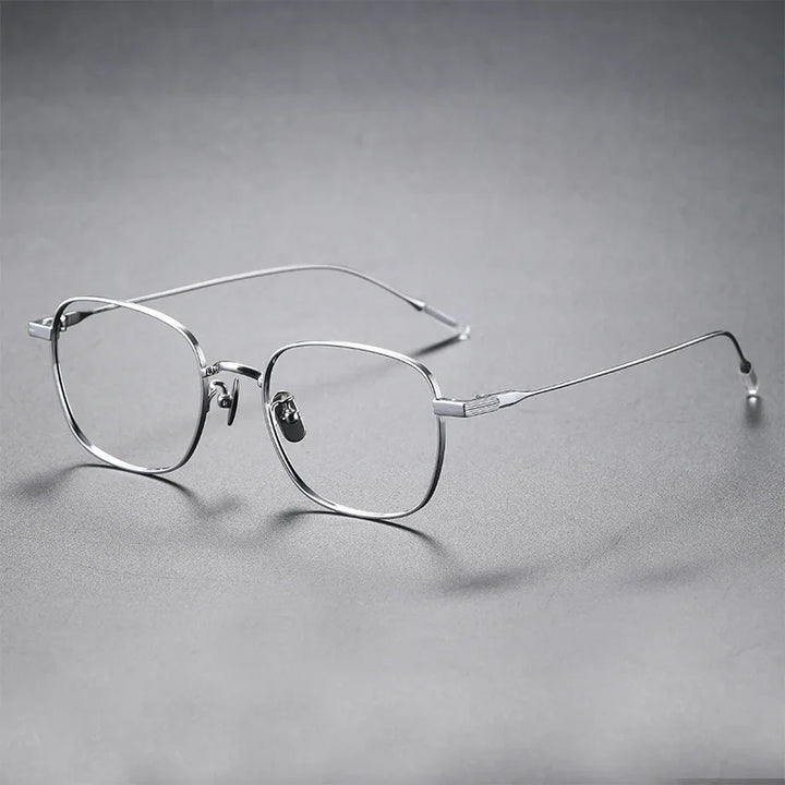 Aimee Unisex Full Rim Square Titanium Eyeglasses 80805 Full Rim Aimee silver  