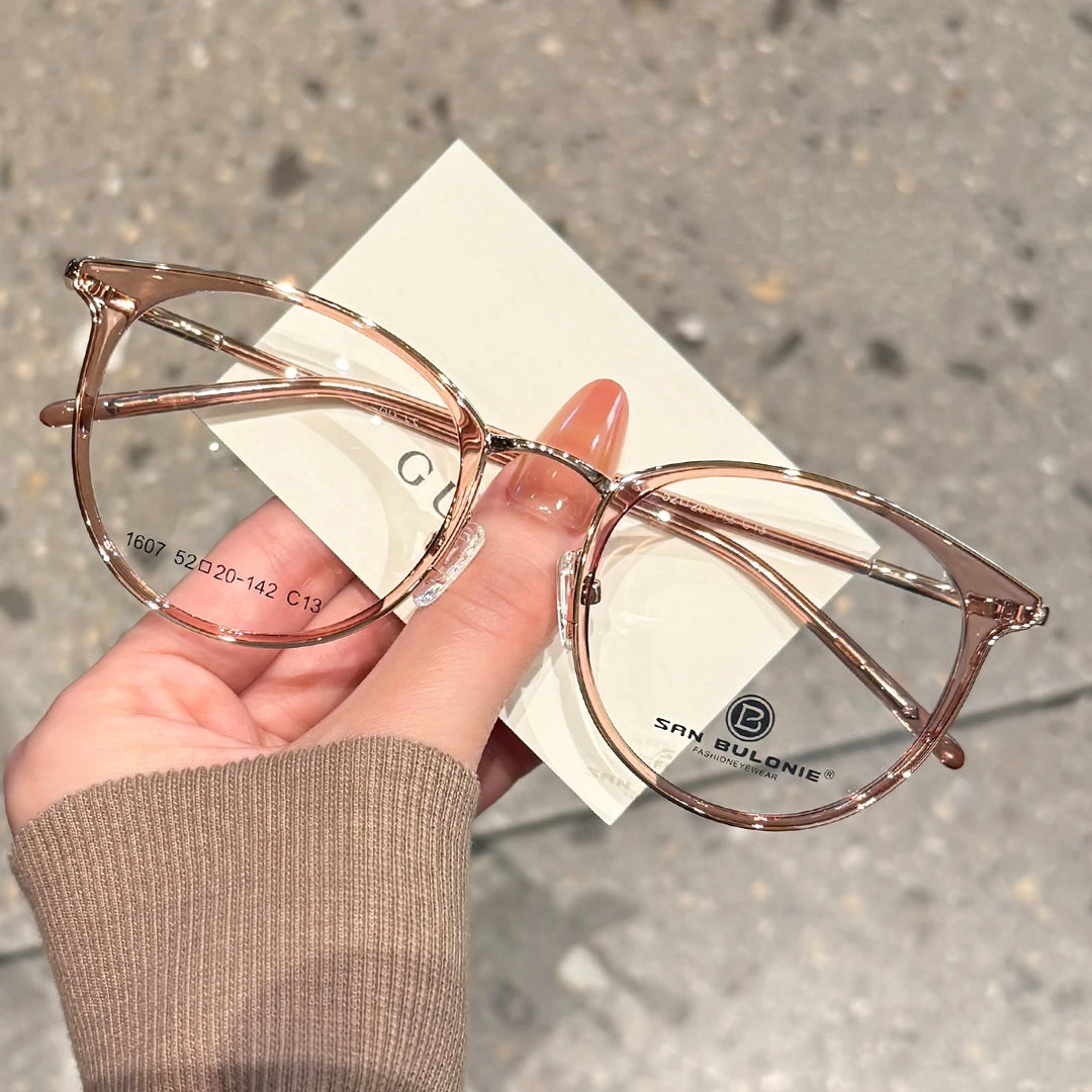 Yimaruili Women's Full Rim Round Cat Eye Tr 90 Alloy Eyeglasses 361607