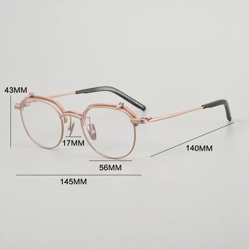 Gatenac Unisex Full Rim Oval Titanium Acetate Flip Up Eyeglasses 629400 FuzWeb