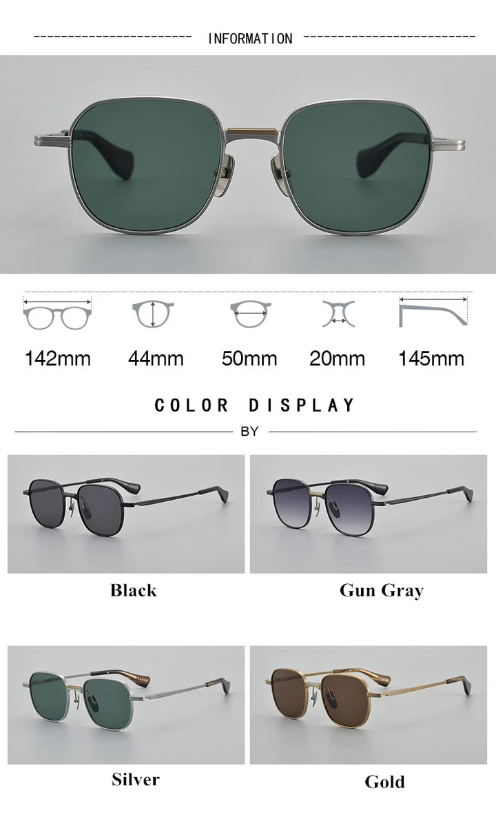 Black Mask Unisex Full Rim Square Titanium Polarized Sunglasses 151dt Sunglasses FuzWeb    