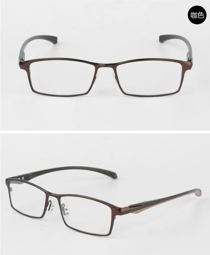 Bclear Men's Full Rim Square Tr 90 Titanium Eyeglasses 90644