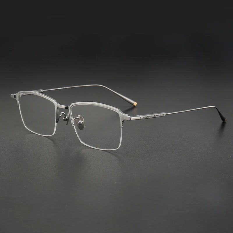 Muzz Men's Semi Rim Square Titanium Eyeglasses 10165