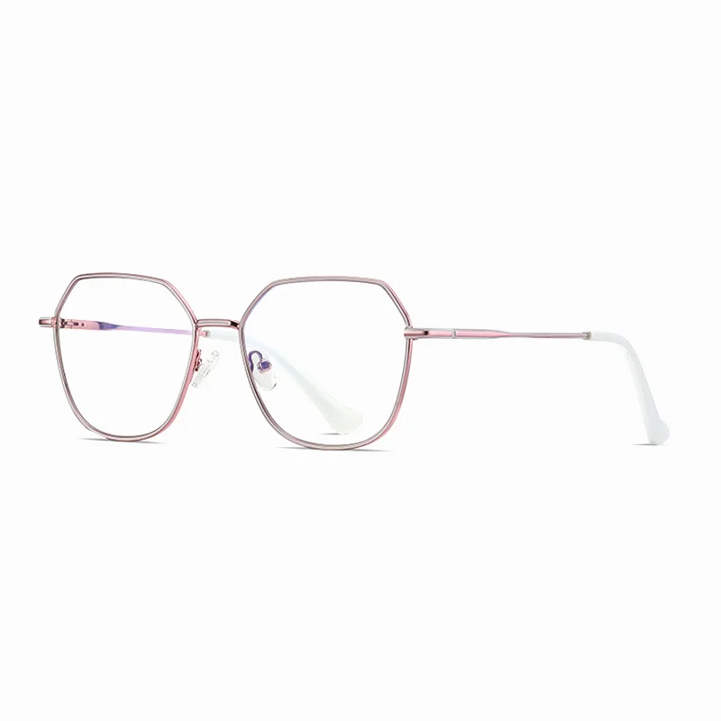 Ralferty Women's Full Rim Flat Top Polygon Alloy Eyeglasses 33040