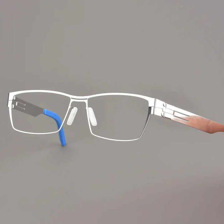 Bobbie 508300 Unisex 139mm Square Titanium Full Rim Frames FuzWeb