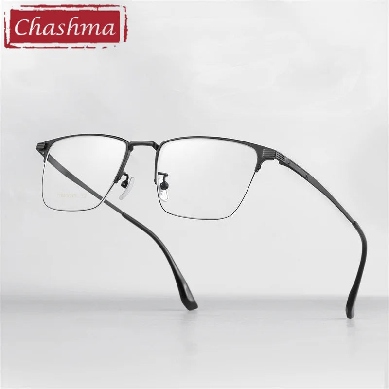 Chashma Ottica Unisex Semi Rim Square Titanium Eyeglasses 2209 Semi Rim Chashma Ottica   