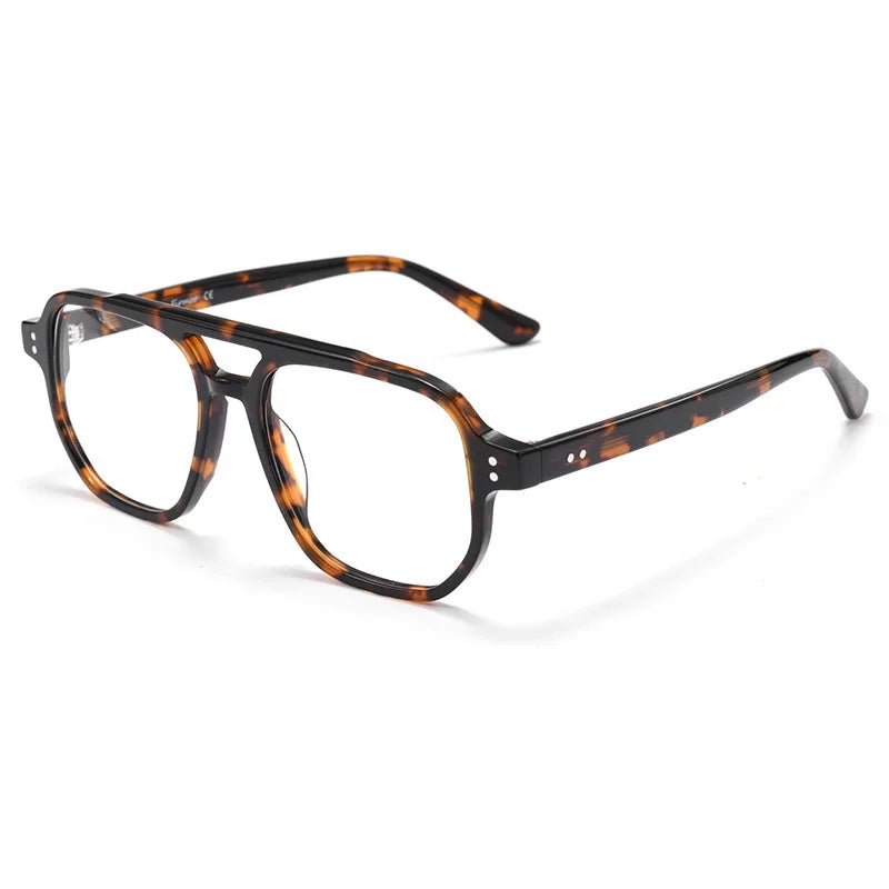 Xbora Unisex Full Rim Square Double Bridge Acetate Eyeglasses 741001