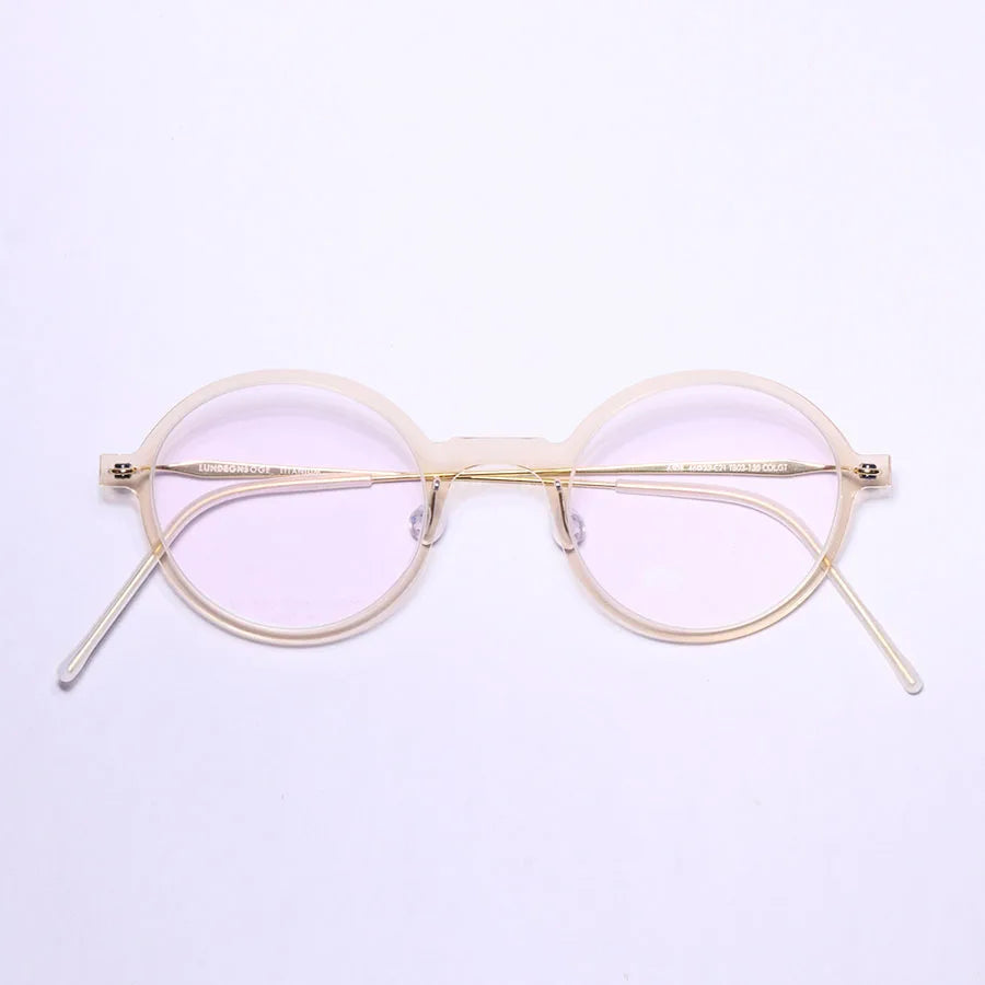 Bobbie Women's Full Rim Round Screwless Titanium Acetate Eyeglasses 616508