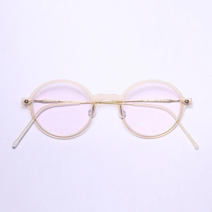 Bobbie Women's Full Rim Round Screwless Titanium Acetate Eyeglasses 616508