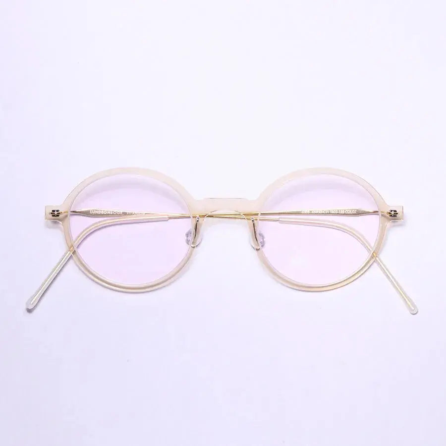Bobbie Unisex Full Rim Round Titanium Eyeglasses 650800 FuzWeb