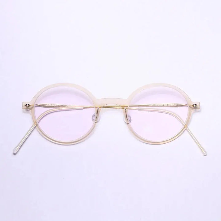 Bobbie Unisex Full Rim Round Titanium Eyeglasses 650800 FuzWeb