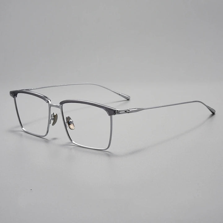 Yimaruili Men's Full Rim Square Acetate Titanium Eyeglasses 88876