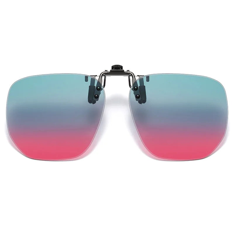 Vicky Unisex Rimless Round Tr 90 Alloy  Polarized Clip On Sunglasses V001 Clip On Sunglasses Vicky Gradient Pink Green  