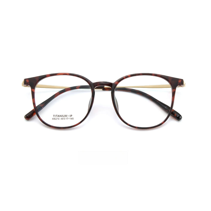 Yimaruili Unisex Full Rim Square Tr 90 Titanium Eyeglasses 8210 Full Rim Yimaruili Eyeglasses Tortoiseshell C8  