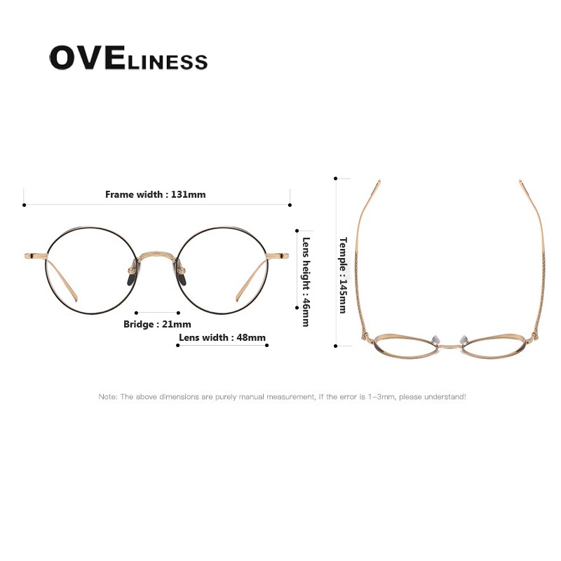 Oveliness Unisex Full Rim Round Titanium Eyeglasses M3087 Full Rim Oveliness   