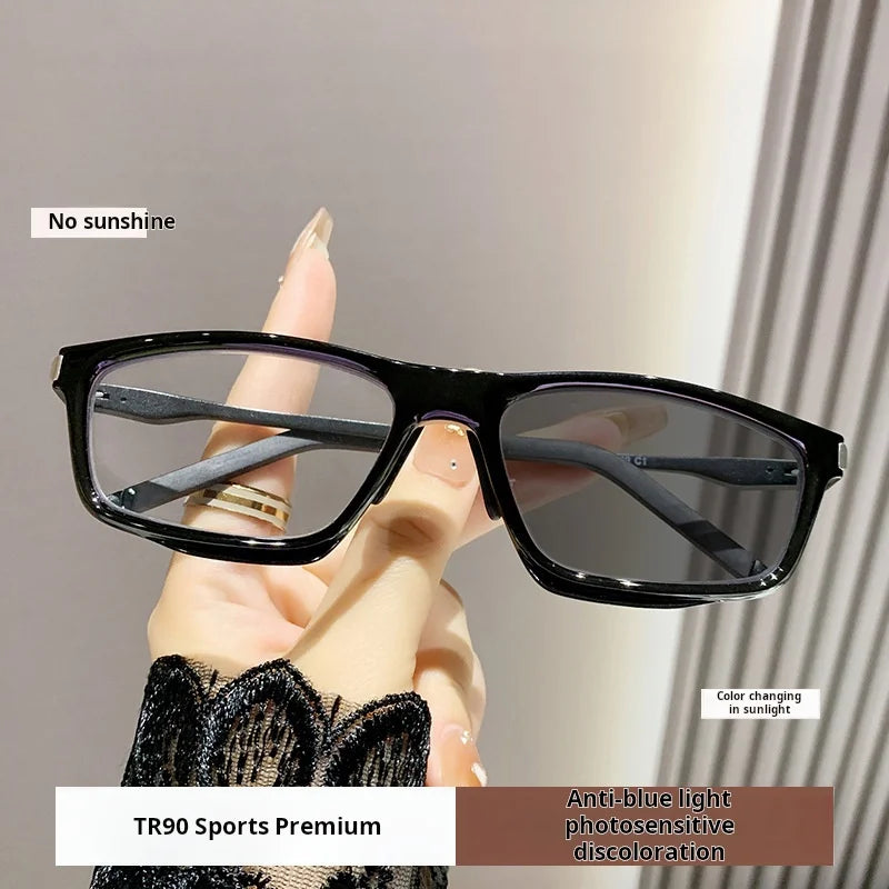 Xbora Unisex Full Rim Square Tr 90 Alloy Photochromic Eyeglasses 813041