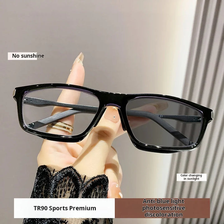 Xbora Unisex Full Rim Square Tr 90 Alloy Photochromic Eyeglasses 813041