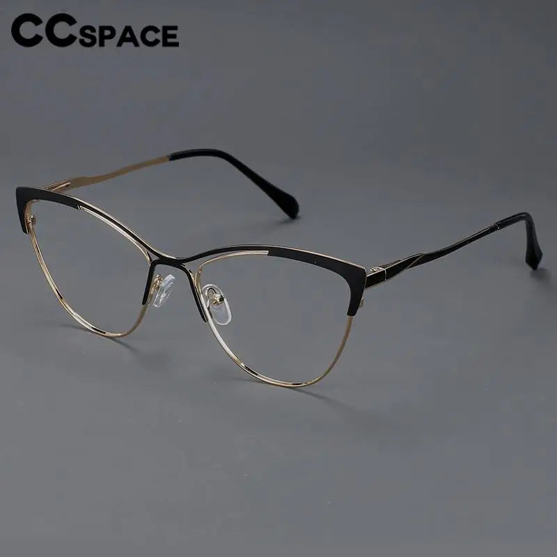 CCSpace Women's Full Rim Cat Eye Alloy Eyeglasses 57119 Full Rim CCspace   