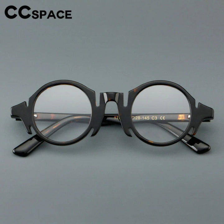 CCspace Women's Full Rim Round Acetate Eyeglasses 303370