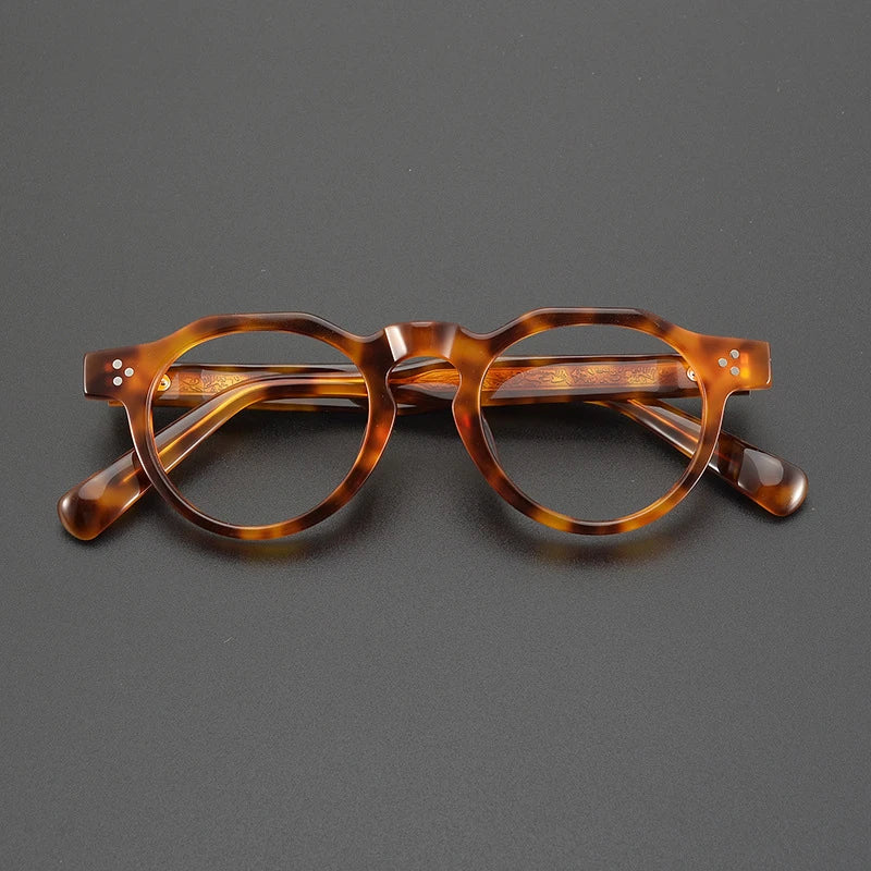 Gatenac Unisex Full Rim Round Acetate Eyeglasses Gxyj1164 Full Rim Gatenac   