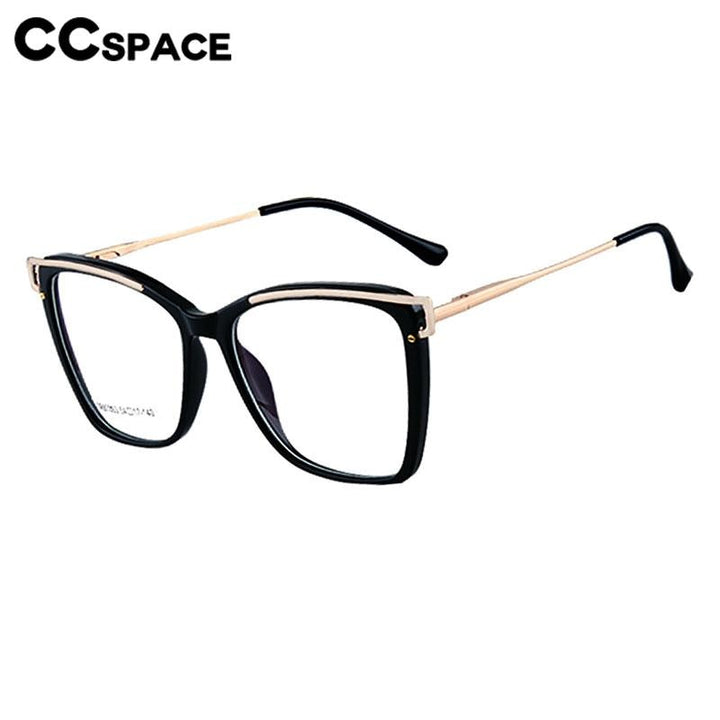 CCspace Women's Full Rim Square Tr 90 Titanium Eyeglasses 56794 Full Rim CCspace   