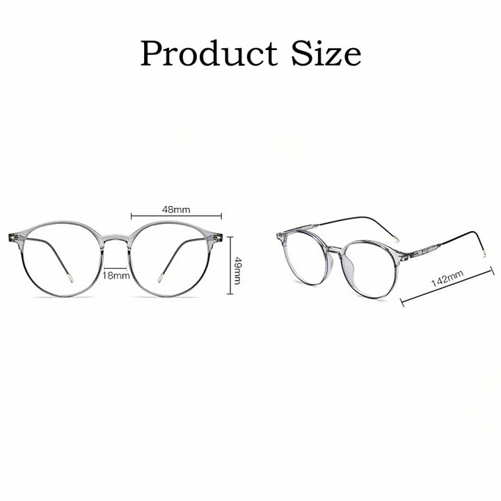 Yimaruili Unisex Full Rim Round Tr 90 Eyeglasses Y8123 Full Rim Yimaruili Eyeglasses   