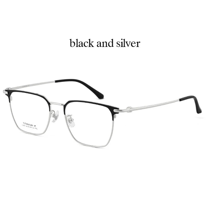 Handoer Unisex Full Rim Big Square Titanium Eyeglasses 941107 Full Rim Handoer C3